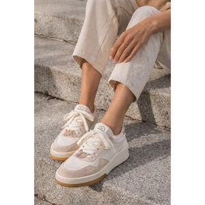 Loeffler Randall Gia Sneakers‎ 7.5 Cream Suede Canvas Leopard Beaded Portugal